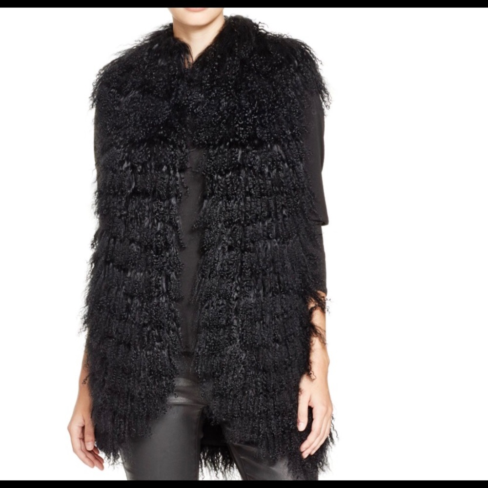 BCBG MAXAZRIA Mongolian Fur Vest